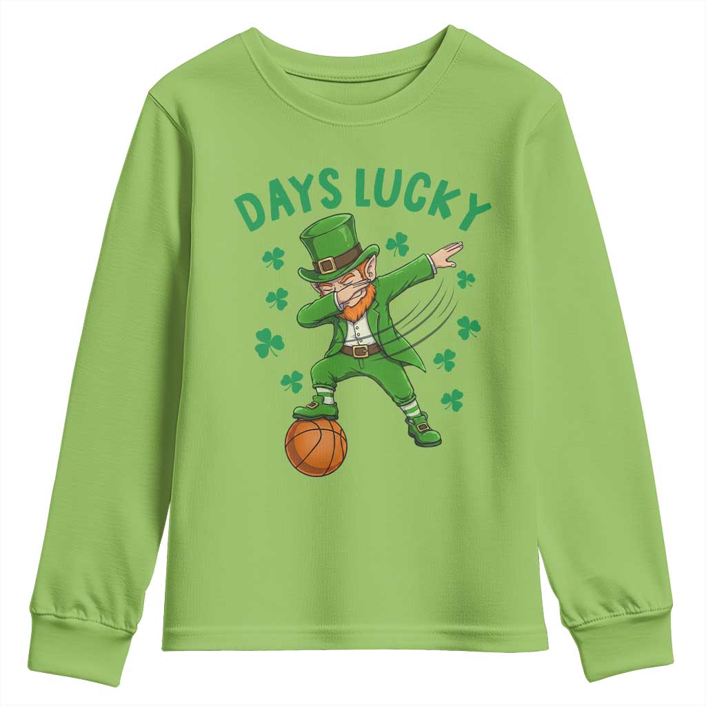 Funny Dabbing Leprechaun St Patricks Day Youth Sweatshirt Days Lucky
