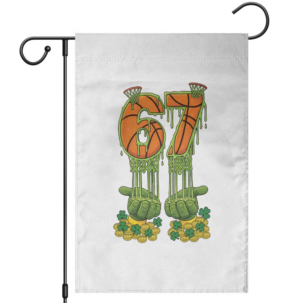 67 Basketball St Patricks Day Garden Flag Funny Six Seven Gen Alpha Meme Drip