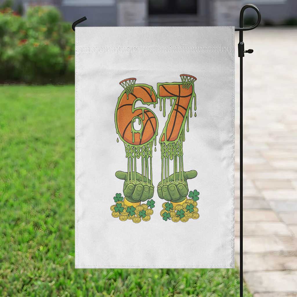 67 Basketball St Patricks Day Garden Flag Funny Six Seven Gen Alpha Meme Drip