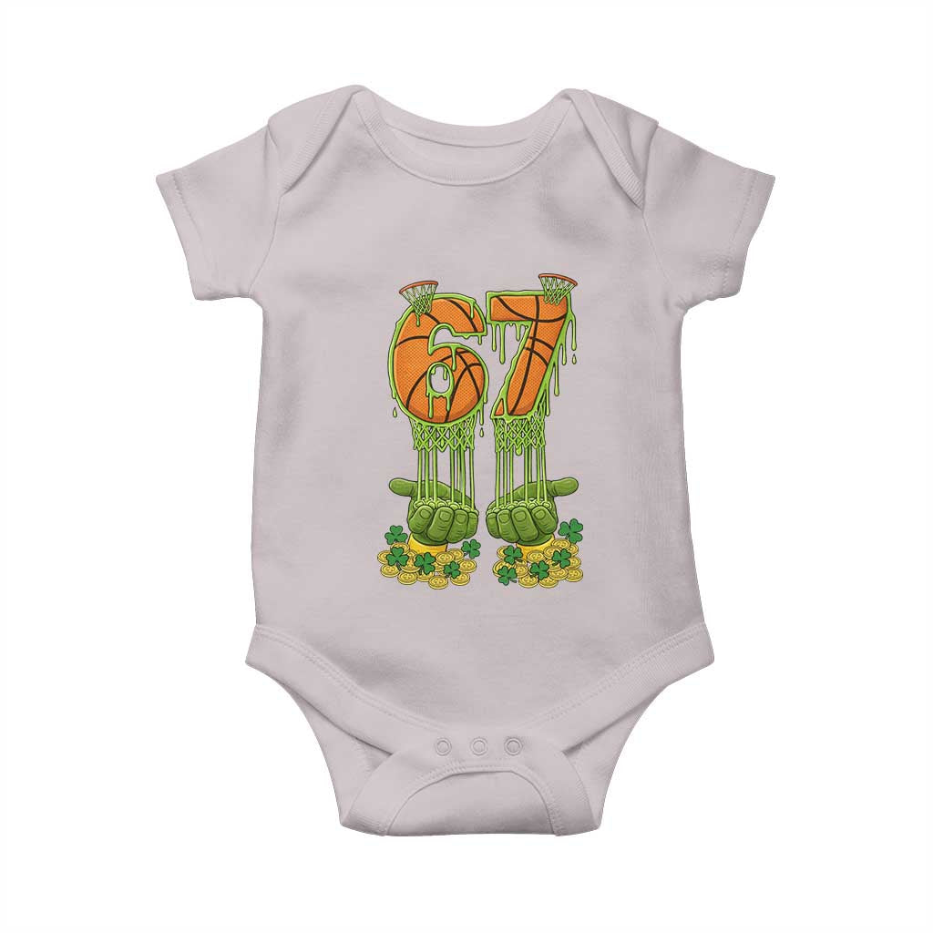 67 Basketball St Patricks Day Baby Onesie Funny Six Seven Gen Alpha Meme Drip