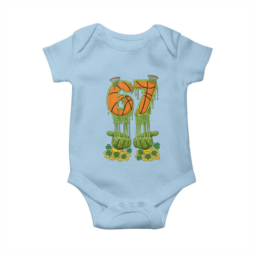 67 Basketball St Patricks Day Baby Onesie Funny Six Seven Gen Alpha Meme Drip