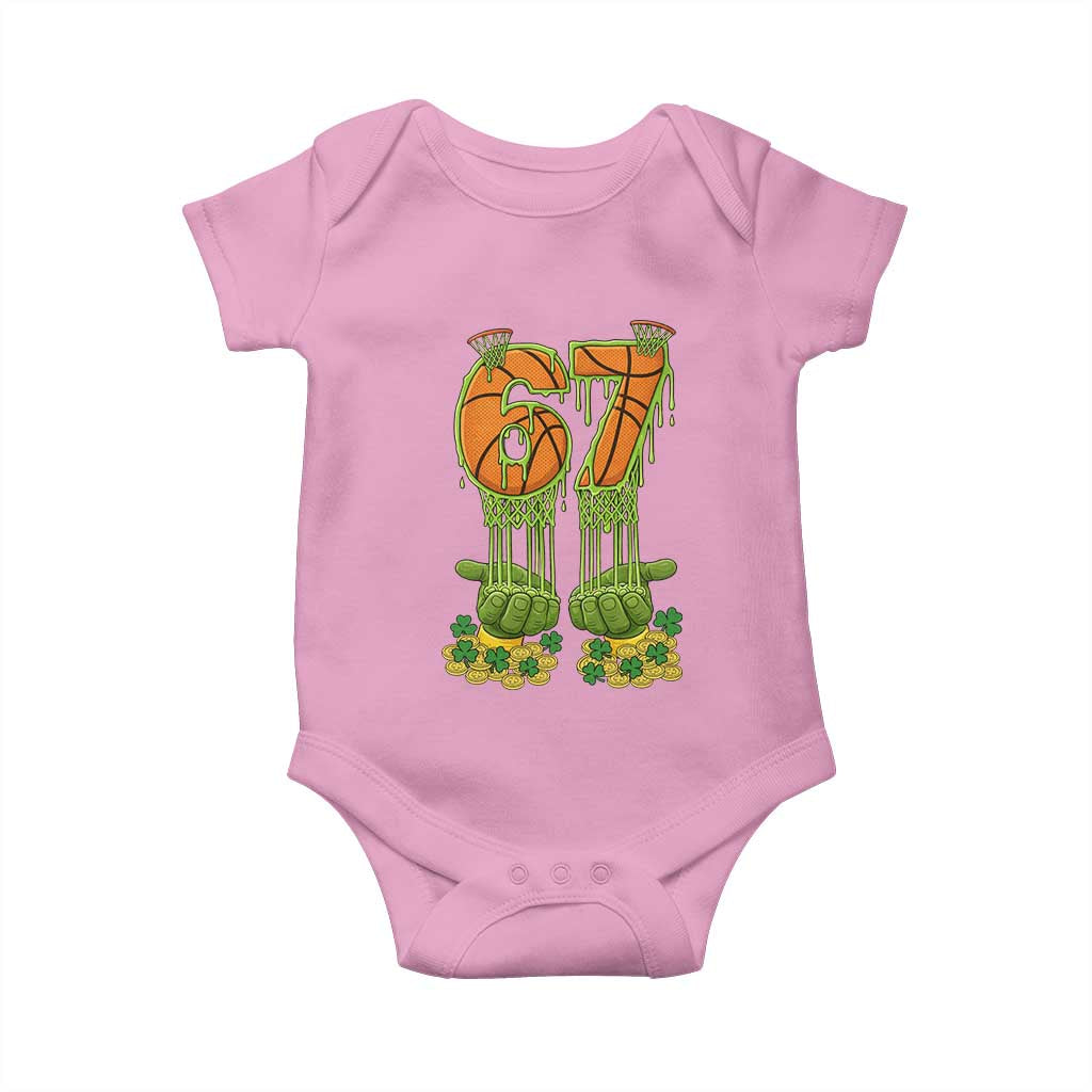 67 Basketball St Patricks Day Baby Onesie Funny Six Seven Gen Alpha Meme Drip