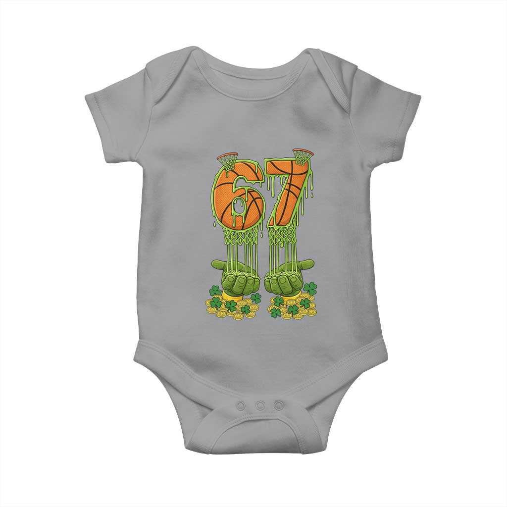 67 Basketball St Patricks Day Baby Onesie Funny Six Seven Gen Alpha Meme Drip