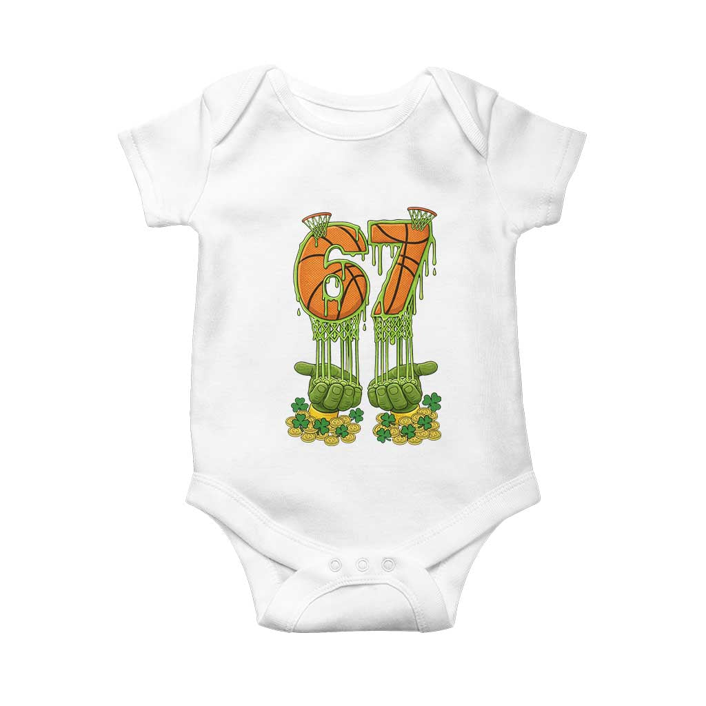 67 Basketball St Patricks Day Baby Onesie Funny Six Seven Gen Alpha Meme Drip