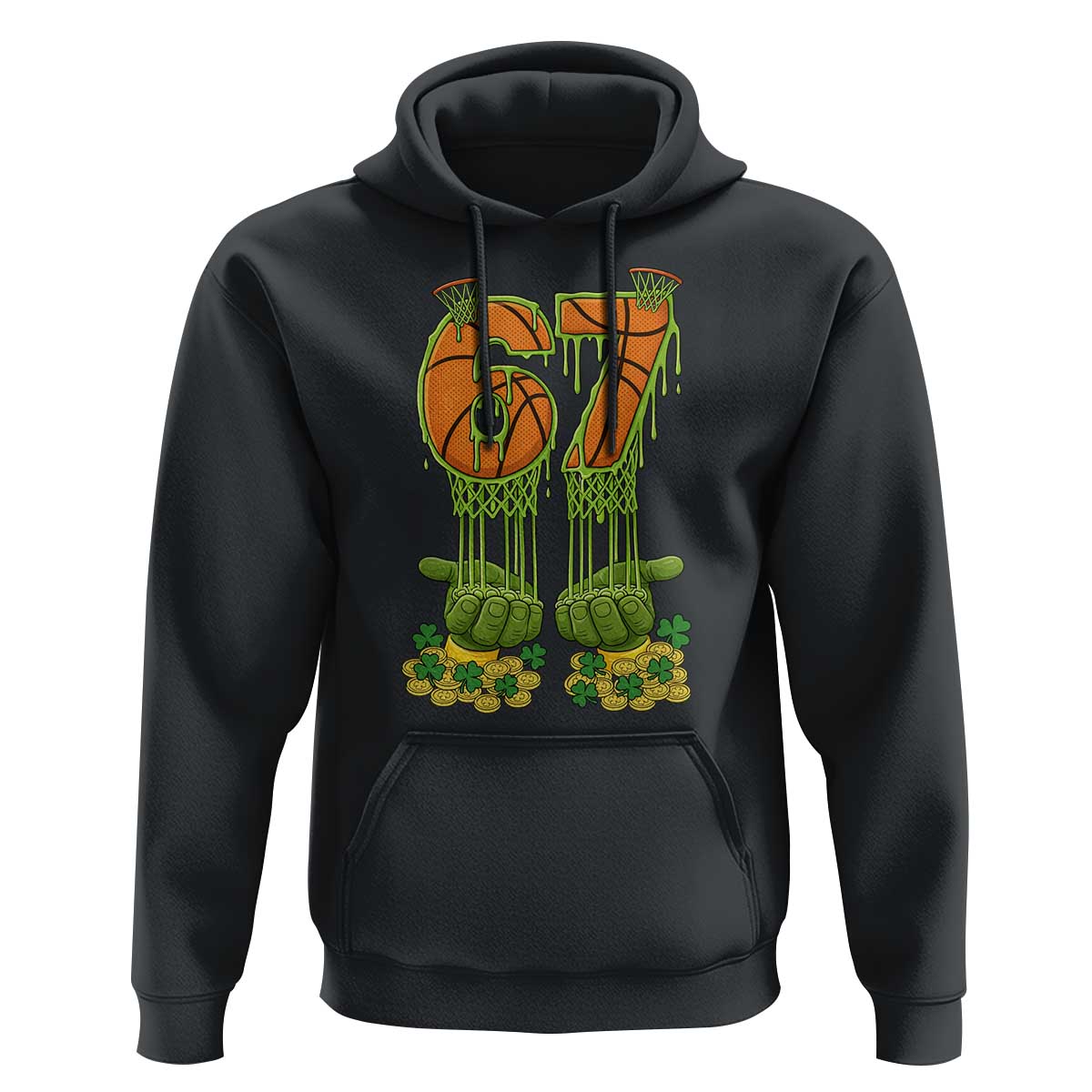 67 Basketball St Patricks Day Hoodie Funny Six Seven Gen Alpha Meme Drip