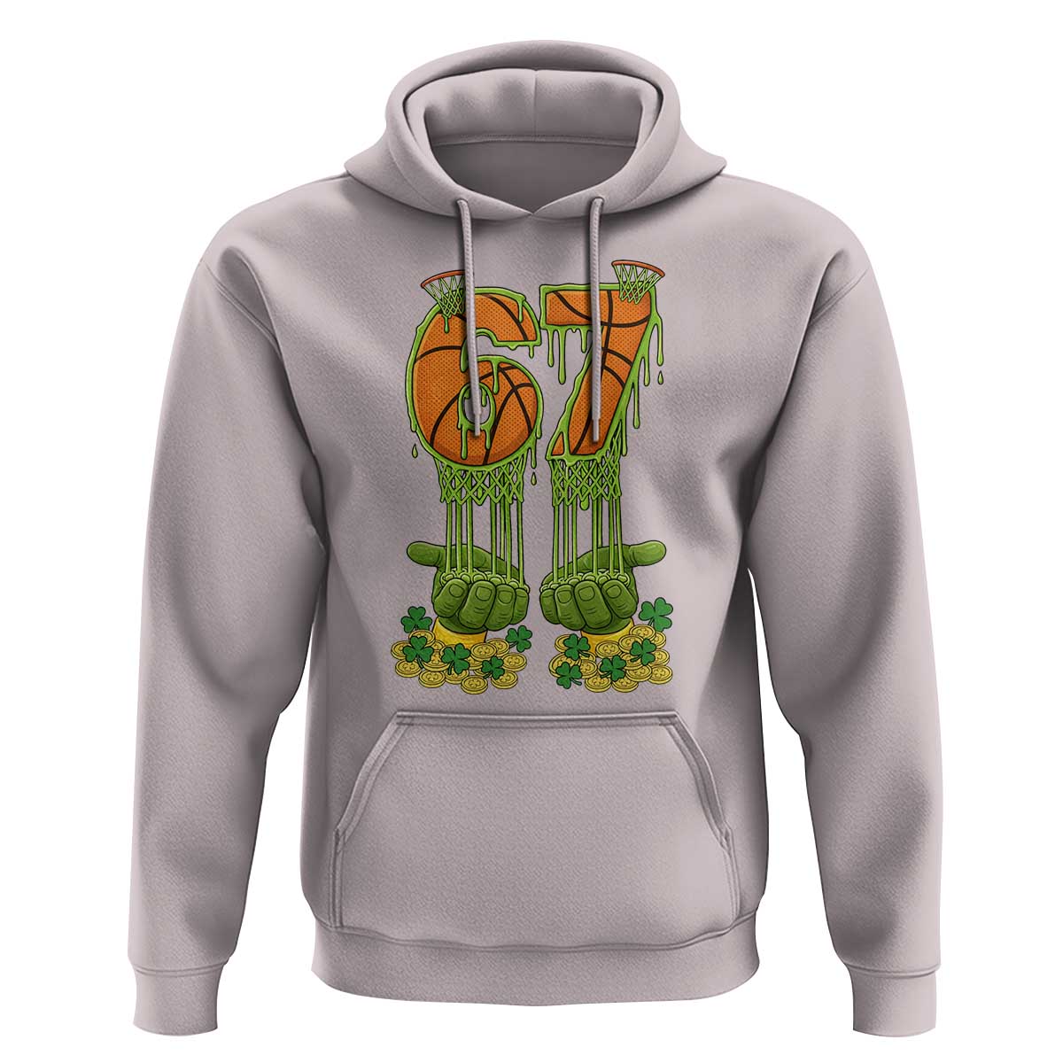 67 Basketball St Patricks Day Hoodie Funny Six Seven Gen Alpha Meme Drip