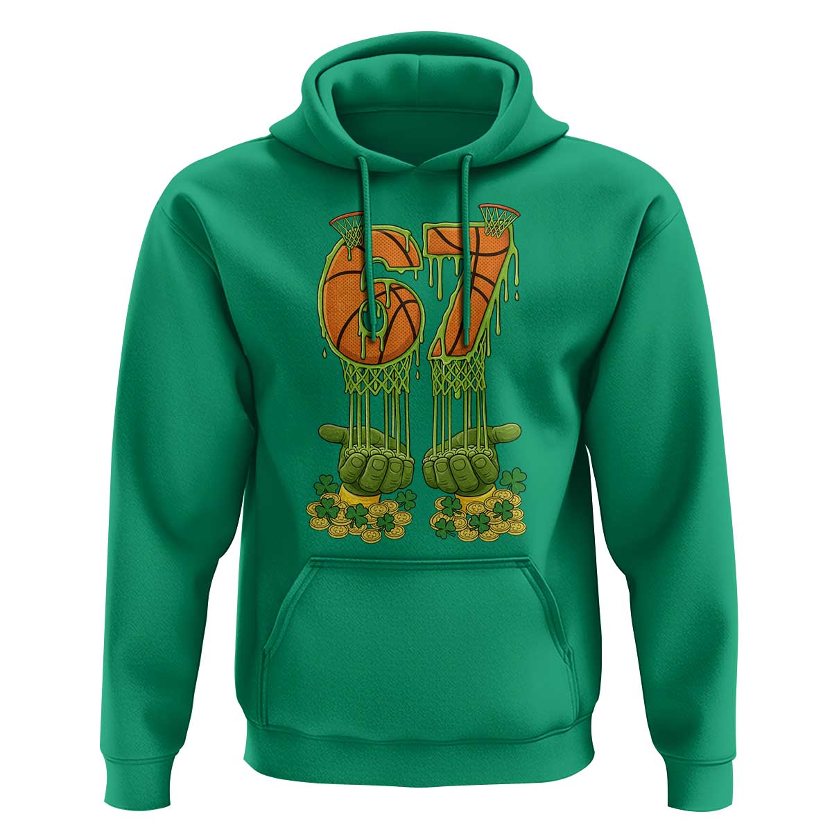67 Basketball St Patricks Day Hoodie Funny Six Seven Gen Alpha Meme Drip