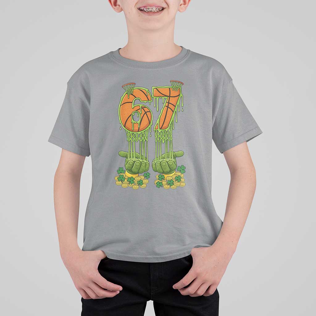 67 Basketball St Patricks Day T Shirt For Kid Funny Six Seven Gen Alpha Meme Drip