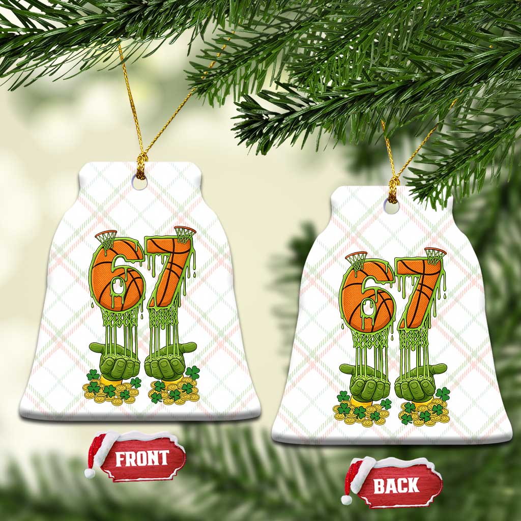 67 Basketball St Patricks Day Ceramic Ornament Funny Six Seven Gen Alpha Meme Drip