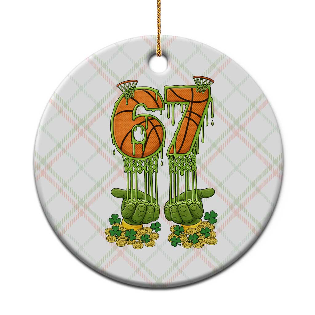 67 Basketball St Patricks Day Ceramic Ornament Funny Six Seven Gen Alpha Meme Drip