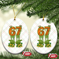 67 Basketball St Patricks Day Ceramic Ornament Funny Six Seven Gen Alpha Meme Drip