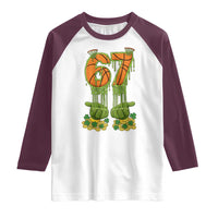67 Basketball St Patricks Day Raglan Shirt Funny Six Seven Gen Alpha Meme Drip
