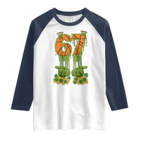67 Basketball St Patricks Day Raglan Shirt Funny Six Seven Gen Alpha Meme Drip