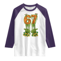 67 Basketball St Patricks Day Raglan Shirt Funny Six Seven Gen Alpha Meme Drip