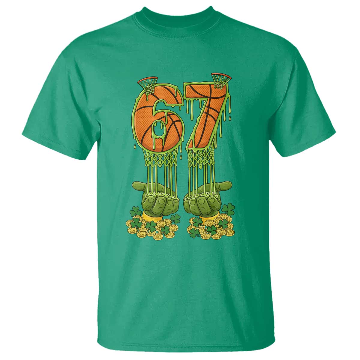 67 Basketball St Patricks Day T Shirt Funny Six Seven Gen Alpha Meme Drip