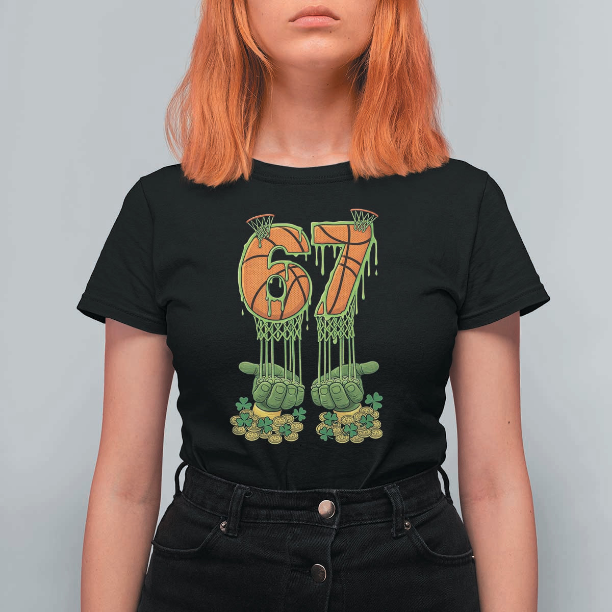 67 Basketball St Patricks Day T Shirt For Women Funny Six Seven Gen Alpha Meme Drip
