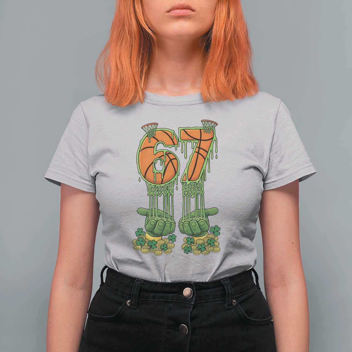 67 Basketball St Patricks Day T Shirt For Women Funny Six Seven Gen Alpha Meme Drip