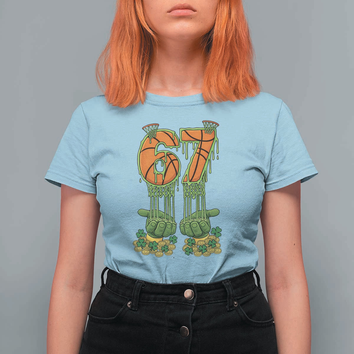 67 Basketball St Patricks Day T Shirt For Women Funny Six Seven Gen Alpha Meme Drip