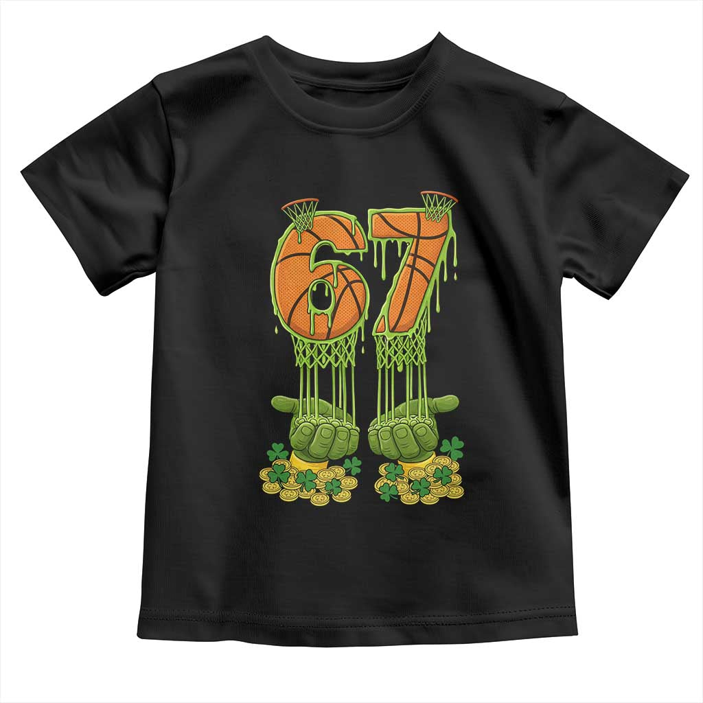 67 Basketball St Patricks Day Toddler T Shirt Funny Six Seven Gen Alpha Meme Drip
