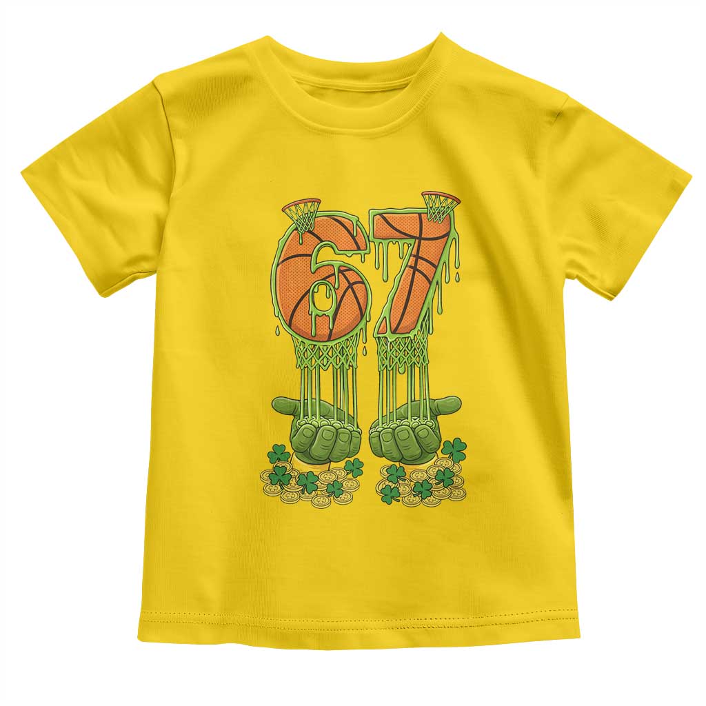 67 Basketball St Patricks Day Toddler T Shirt Funny Six Seven Gen Alpha Meme Drip