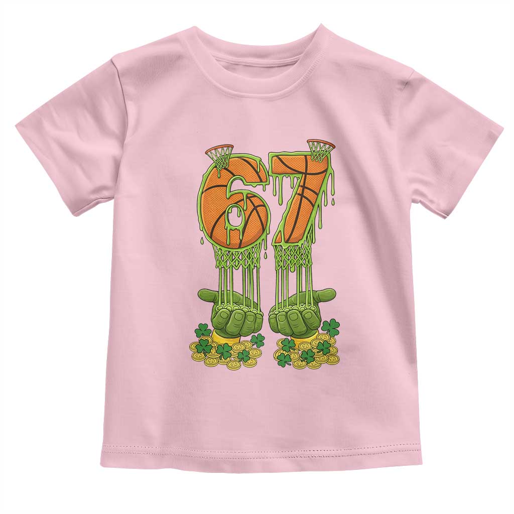 67 Basketball St Patricks Day Toddler T Shirt Funny Six Seven Gen Alpha Meme Drip