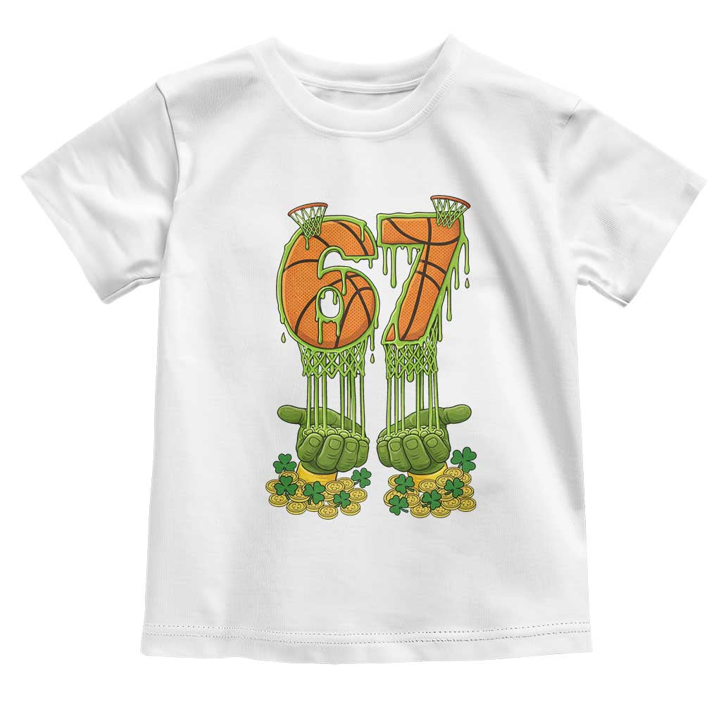 67 Basketball St Patricks Day Toddler T Shirt Funny Six Seven Gen Alpha Meme Drip