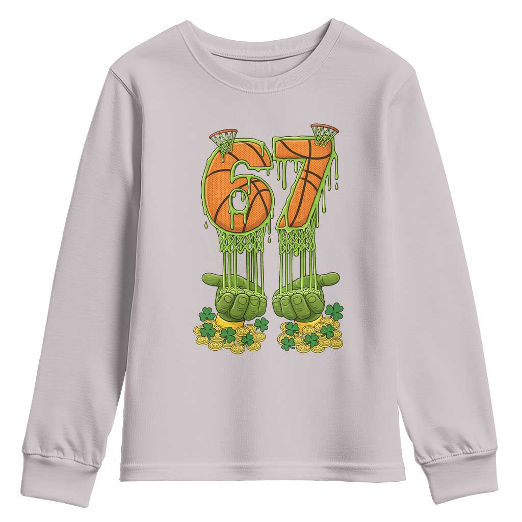 67 Basketball St Patricks Day Youth Sweatshirt Funny Six Seven Gen Alpha Meme Drip