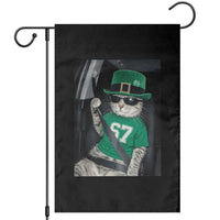 67 Cat St Patricks Day Garden Flag Funny Cat Driver Leprechaun Meme
