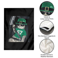 67 Cat St Patricks Day Garden Flag Funny Cat Driver Leprechaun Meme