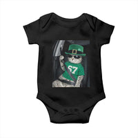 67 Cat St Patricks Day Baby Onesie Funny Cat Driver Leprechaun Meme