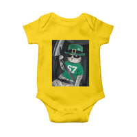 67 Cat St Patricks Day Baby Onesie Funny Cat Driver Leprechaun Meme