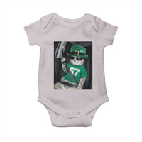67 Cat St Patricks Day Baby Onesie Funny Cat Driver Leprechaun Meme