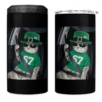 67 Cat St Patricks Day 4 in 1 Can Cooler Tumbler Funny Cat Driver Leprechaun Meme