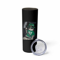 67 Cat St Patricks Day Skinny Tumbler Funny Cat Driver Leprechaun Meme