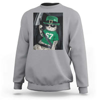67 Cat St Patricks Day Sweatshirt Funny Cat Driver Leprechaun Meme