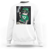67 Cat St Patricks Day Sweatshirt Funny Cat Driver Leprechaun Meme