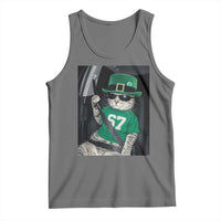 67 Cat St Patricks Day Tank Top Funny Cat Driver Leprechaun Meme
