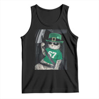 67 Cat St Patricks Day Tank Top Funny Cat Driver Leprechaun Meme