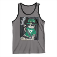 67 Cat St Patricks Day Tank Top Funny Cat Driver Leprechaun Meme