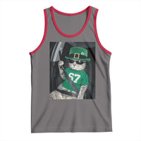 67 Cat St Patricks Day Tank Top Funny Cat Driver Leprechaun Meme