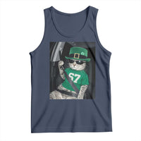 67 Cat St Patricks Day Tank Top Funny Cat Driver Leprechaun Meme