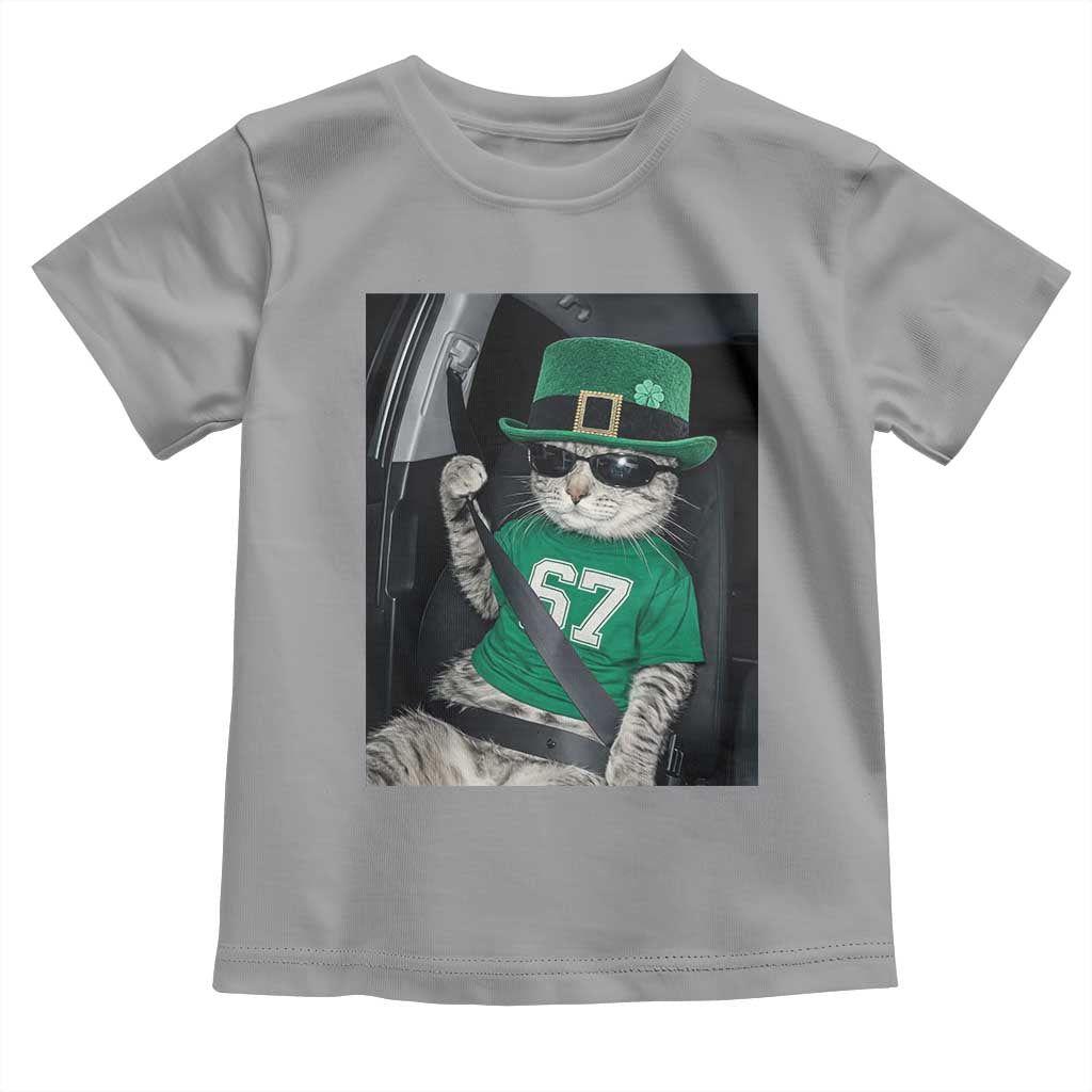 67 Cat St Patricks Day Toddler T Shirt Funny Cat Driver Leprechaun Meme