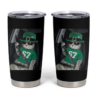 67 Cat St Patricks Day Tumbler Cup Funny Cat Driver Leprechaun Meme