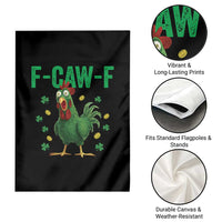Funny St Patrick Day Garden Flag F-Caw-F Lucky Chicken Meme