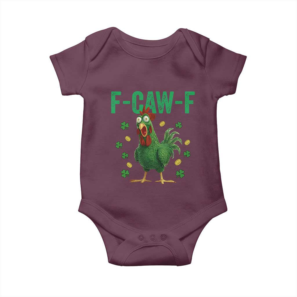 Funny St Patrick Day Baby Onesie F-Caw-F Lucky Chicken Meme