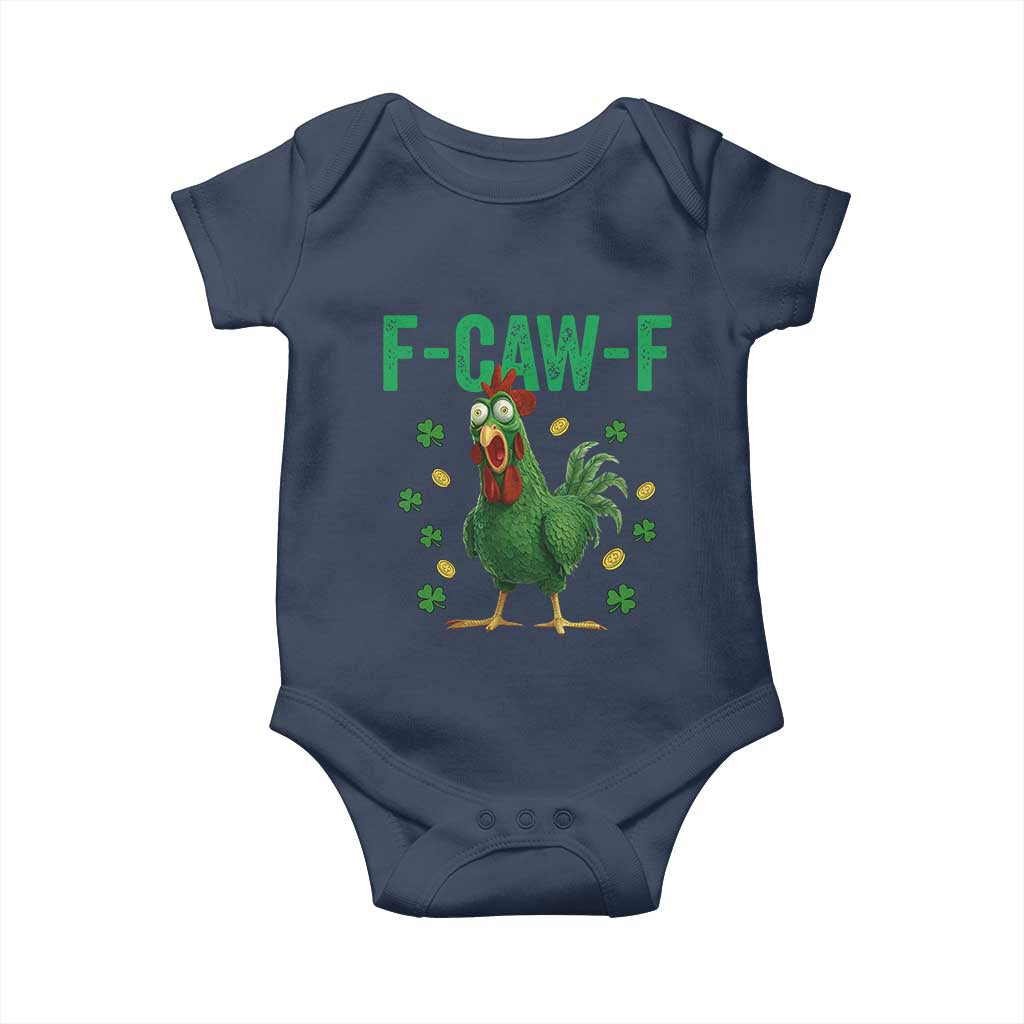 Funny St Patrick Day Baby Onesie F-Caw-F Lucky Chicken Meme
