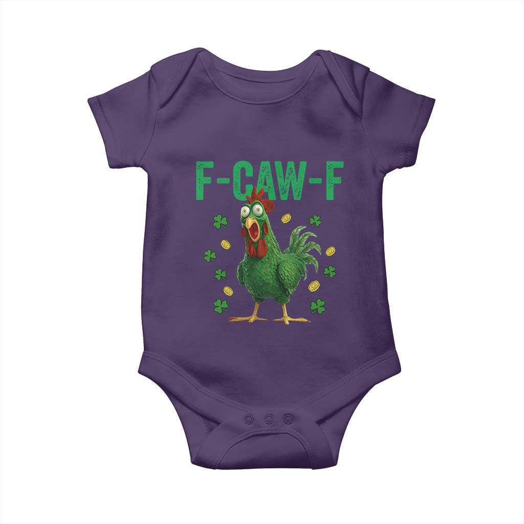 Funny St Patrick Day Baby Onesie F-Caw-F Lucky Chicken Meme