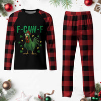 Funny St Patrick Day Plaid Pajama Set F-Caw-F Lucky Chicken Meme