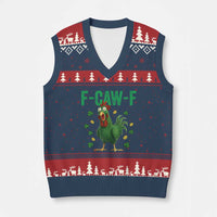 Funny St Patrick Day V-Neck Knit Sweater Vest F-Caw-F Lucky Chicken Meme