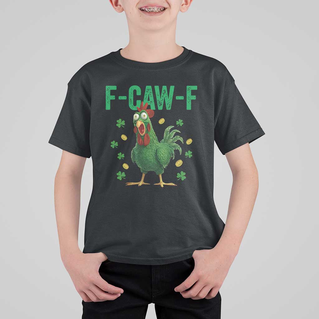 Funny St Patrick Day T Shirt For Kid F-Caw-F Lucky Chicken Meme